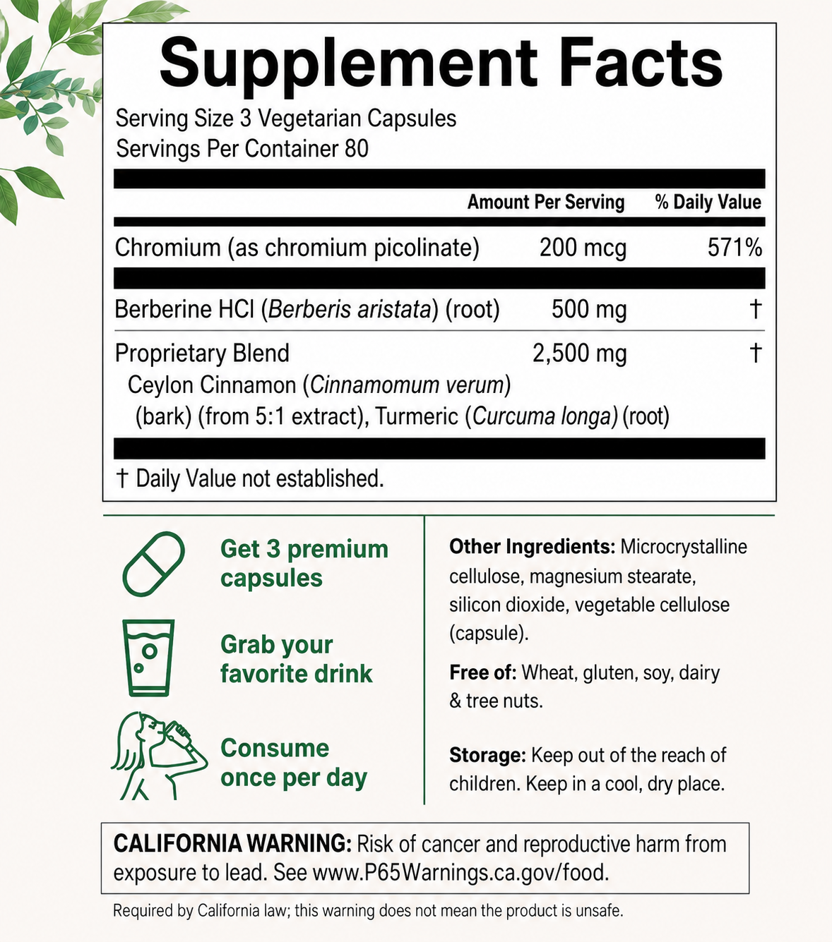 Berberina & Canela 240 caps MicroIngredients