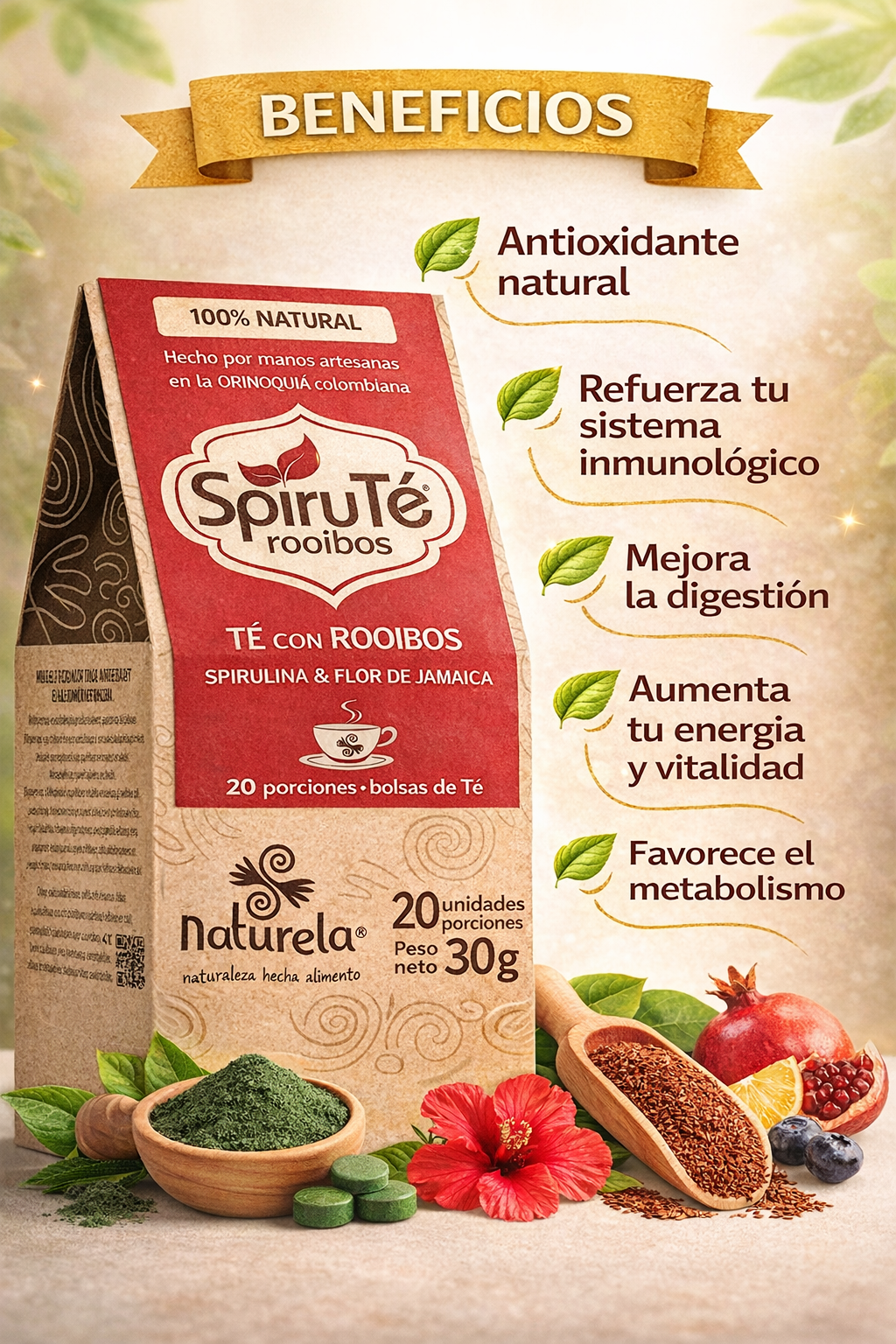 Spiruté Rooibos - Naturela x30g