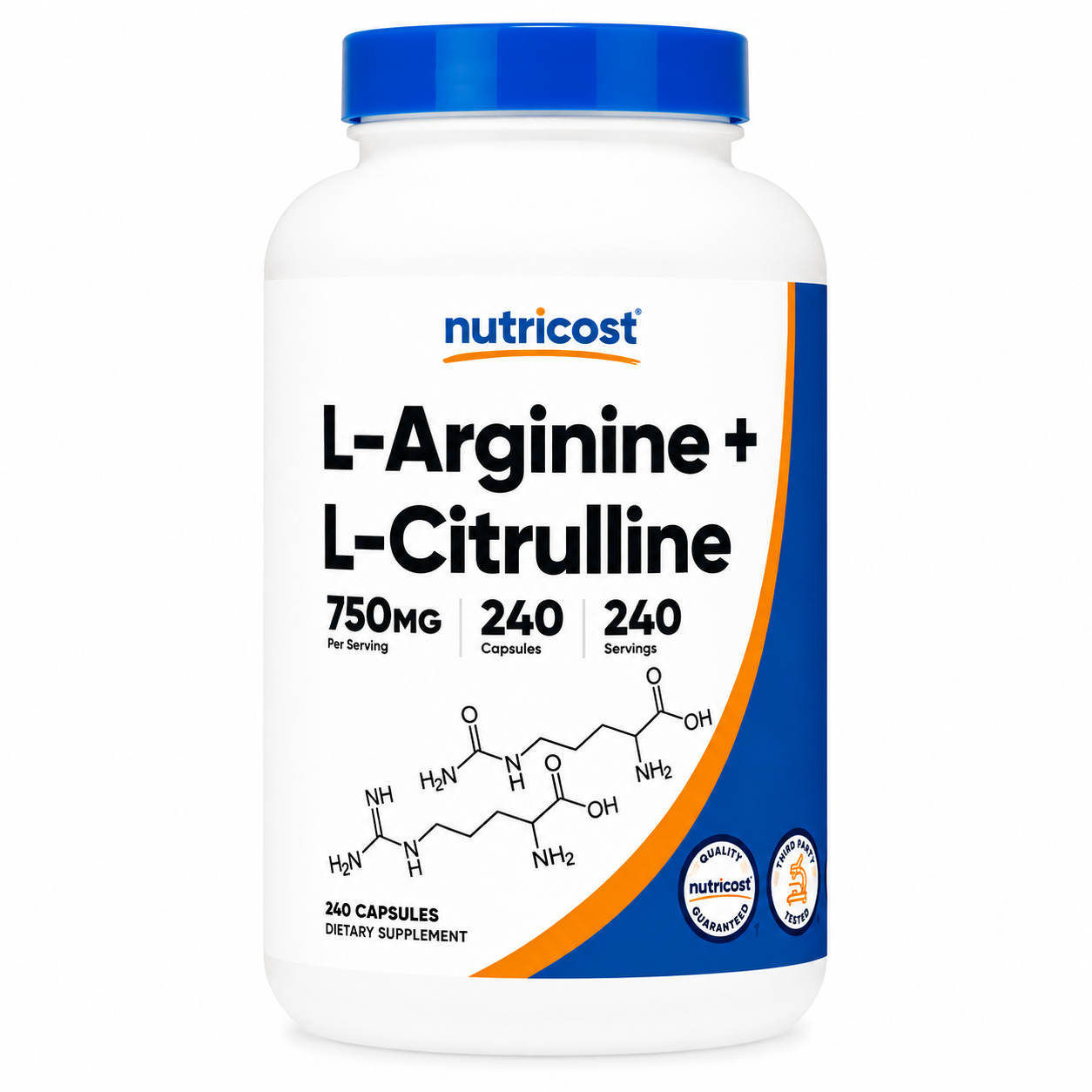 L-Arginina + L-Citrulina Nutricost - 240caps