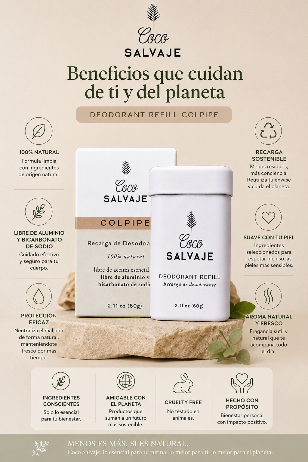 Desodorante Natural Colpipe - Coco Salvaje