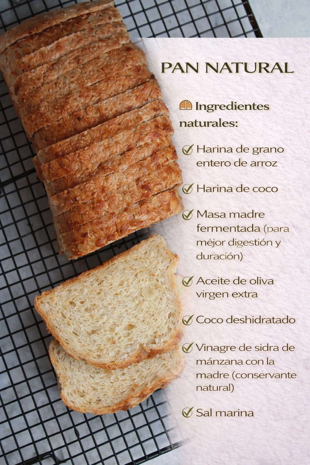 Pan Tajado de Coco - Reborn x450g