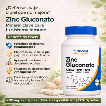 Zinc Gluconate -Nutricost x120caps