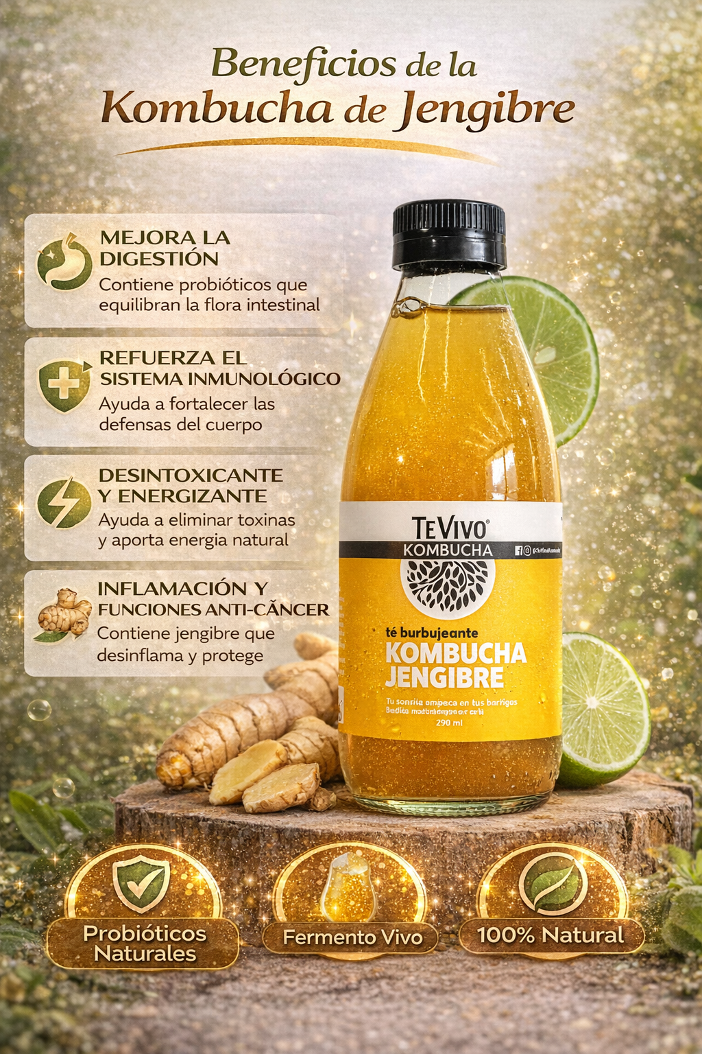 Kombucha con Jengibre - TeVivo