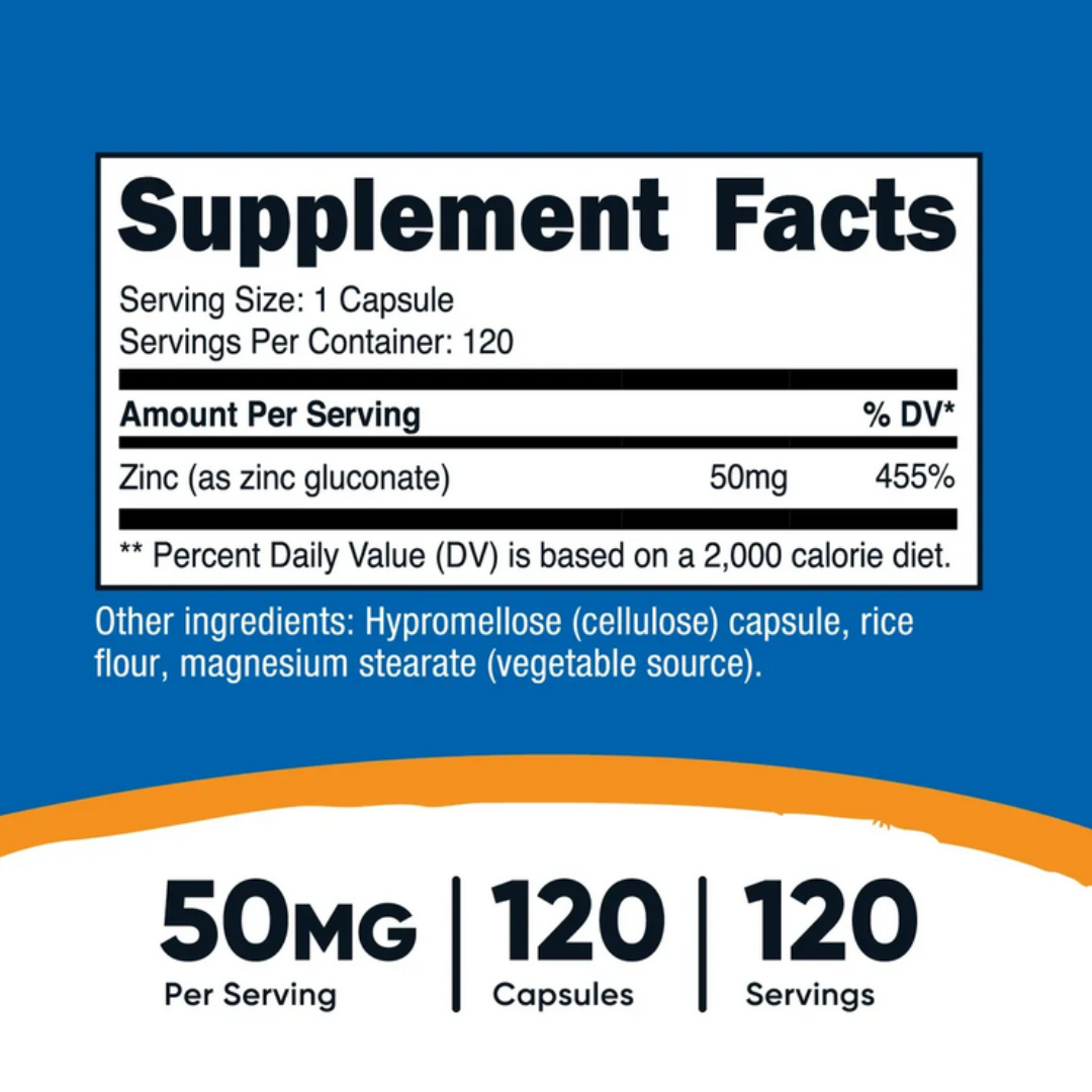 Zinc Gluconate -Nutricost x120caps
