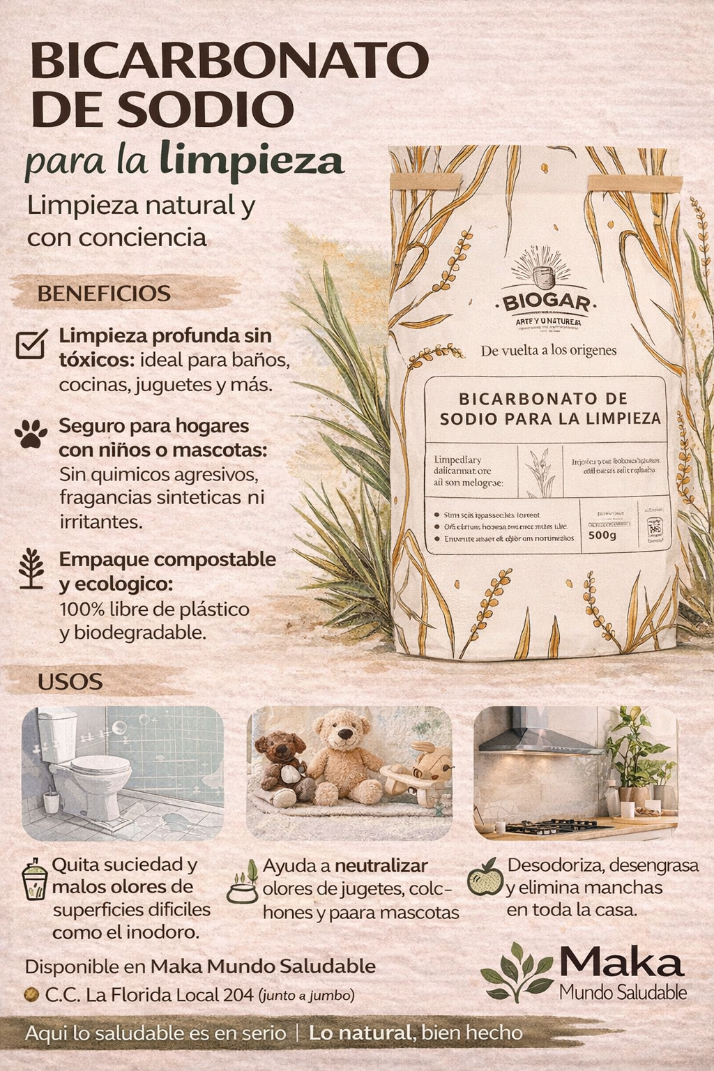 Bicarbonato De Sodio - Biogar x500gr