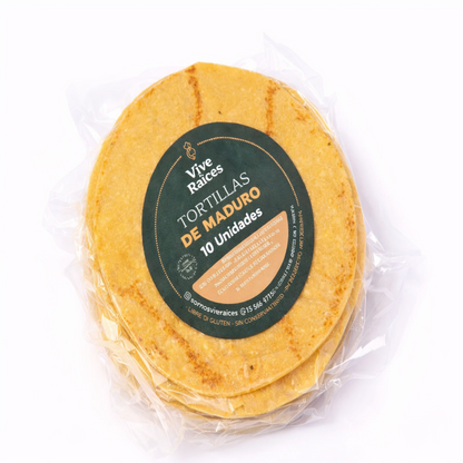 Tortilla de Plátano Maduro Vive Raíces - Comida Real x10unid