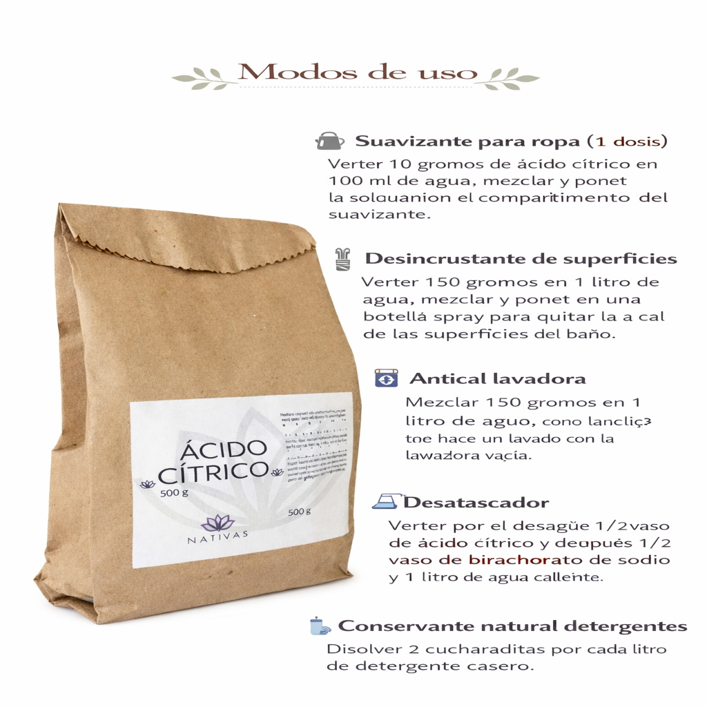Ácido Cítrico - Nativas x500g