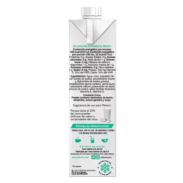 Leche de coco - A de Coco