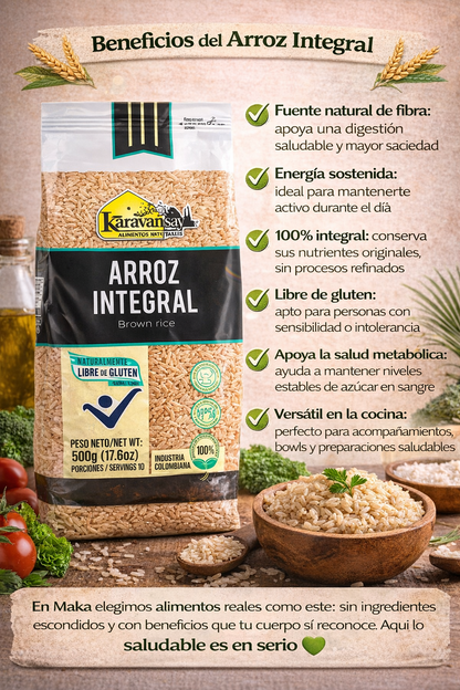 Arroz Integral Bolsa Bopp - Karavansay  - x500g