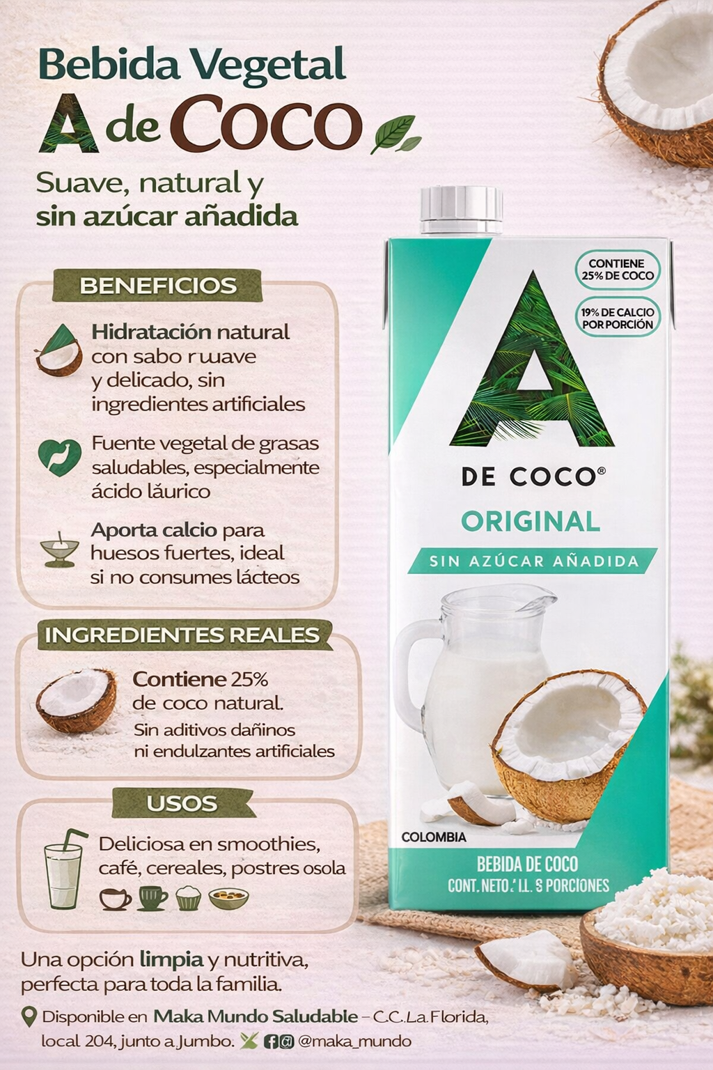 Leche de coco - A de Coco