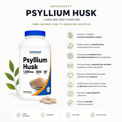 Psyllium Husk Nutricost -500 CAP 1500 Mg
