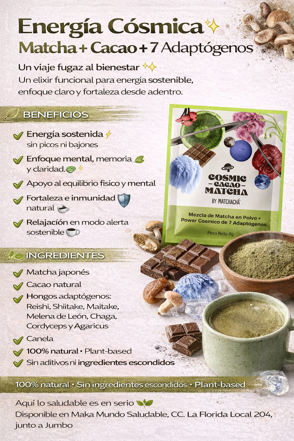 Sachet Cosmic Cacao - Matchachá x8g
