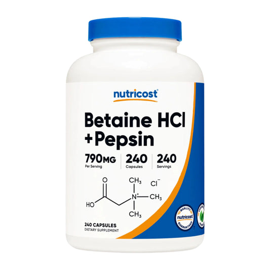 Betaína HCI + Pepsina - Nutricost x240caps