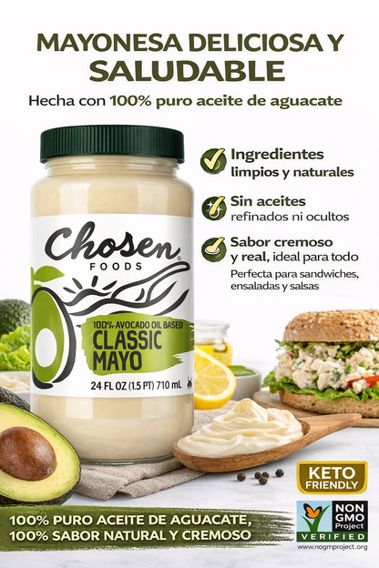 Mayonesa con Aceite de Aguacate - Chosen Foods x710ml