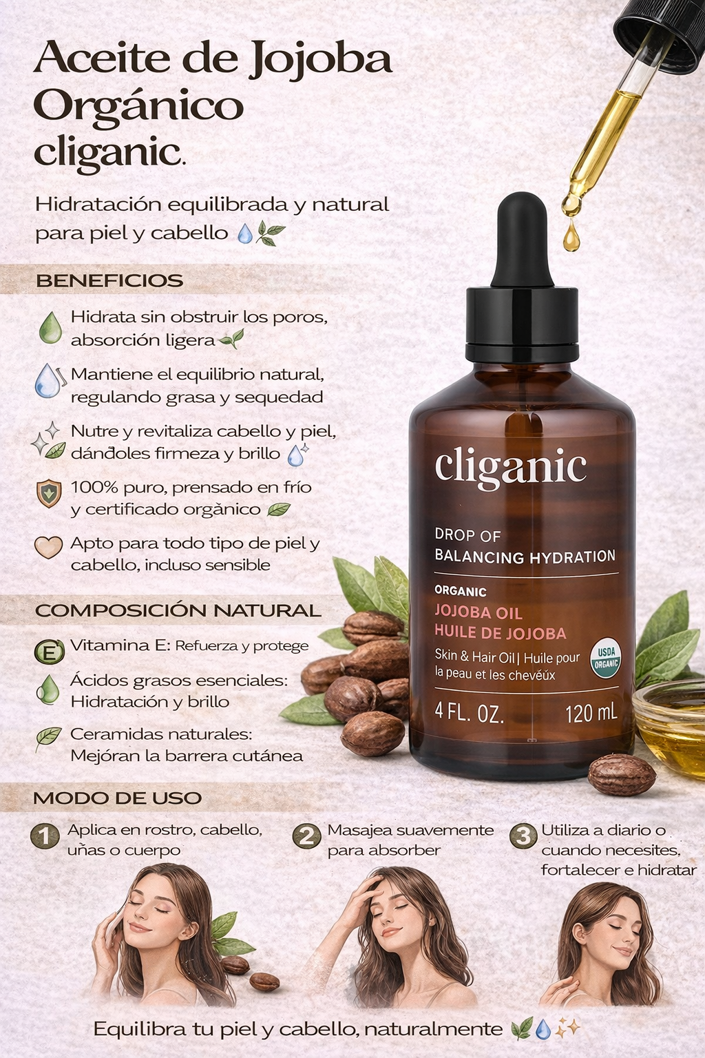 Aceite de Jojoba - Cliganic x120ml