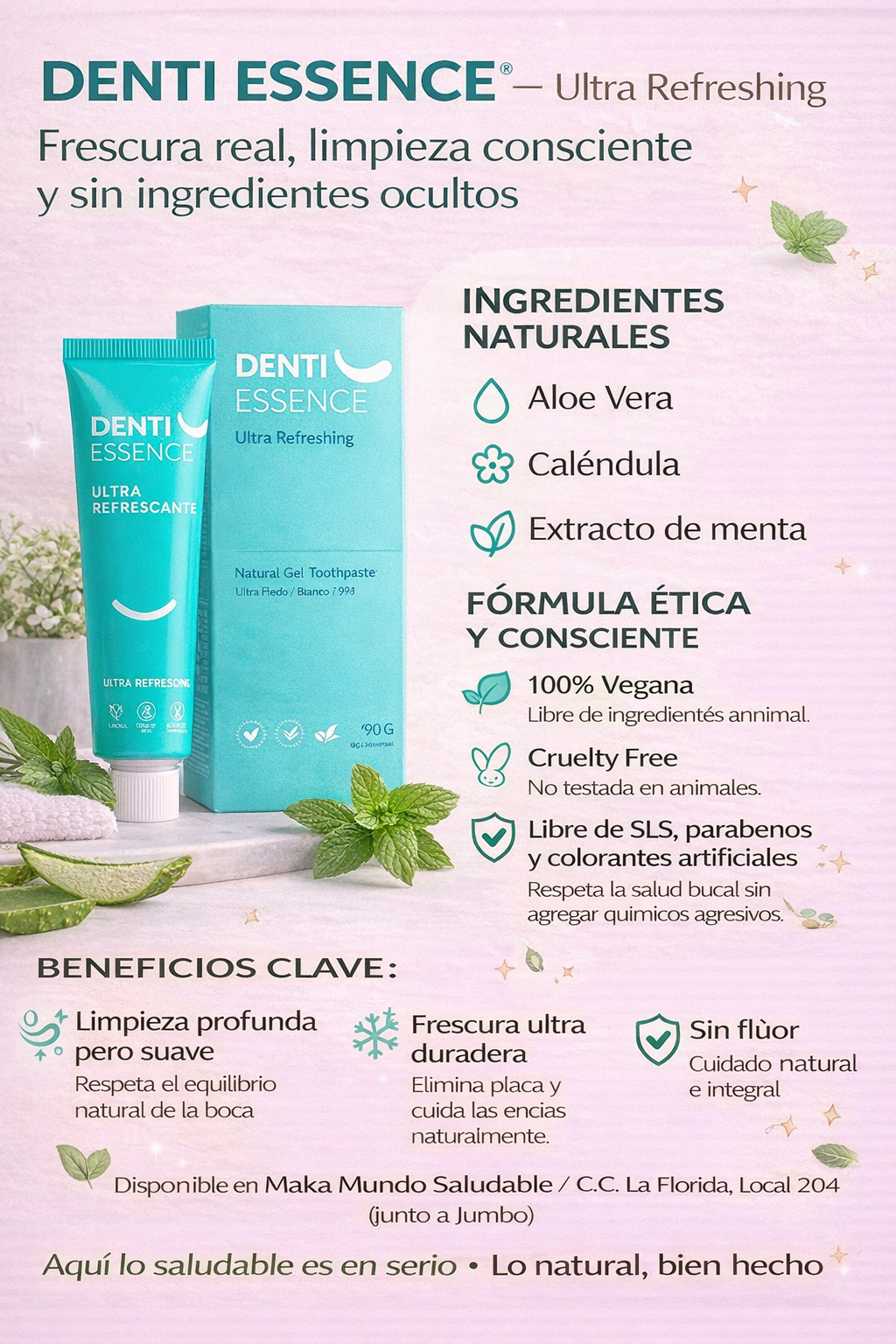 Crema Dental Refrescante - Denti Essence x90g