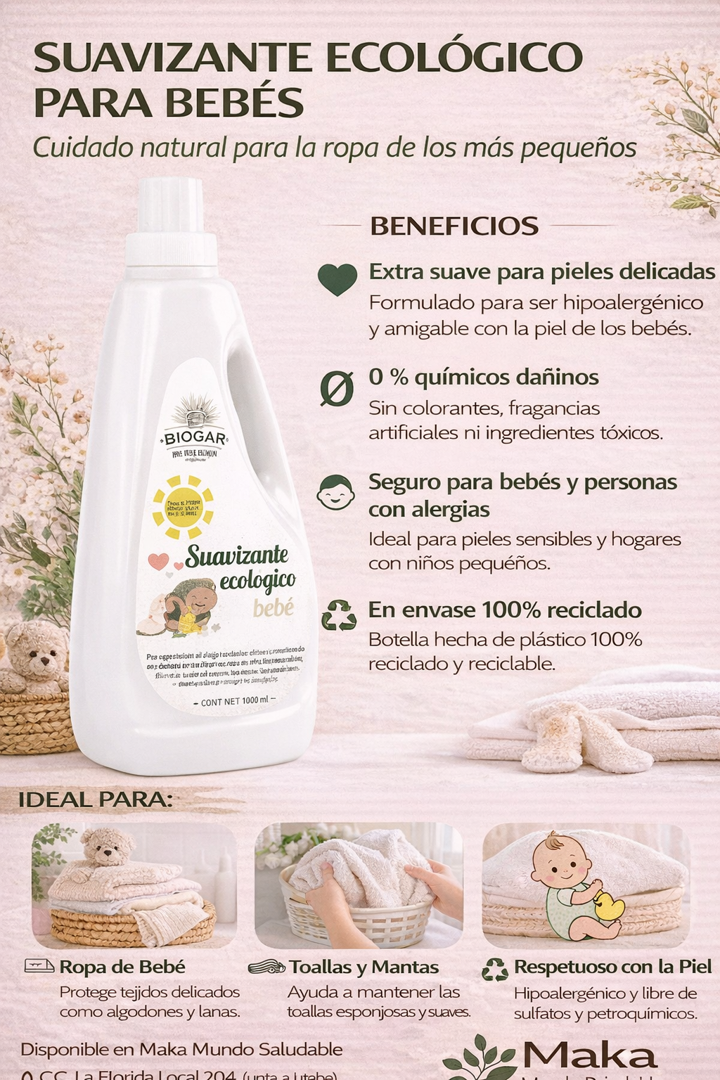 Suavizante Para Bebés - Biogar x2L
