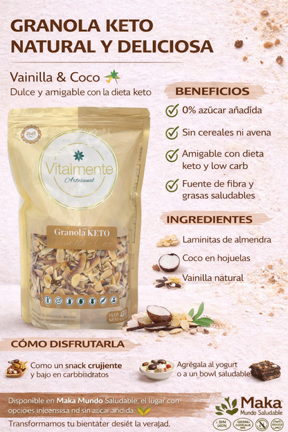 Granola Keto Vainilla-Coco - Vitalmente x400gr