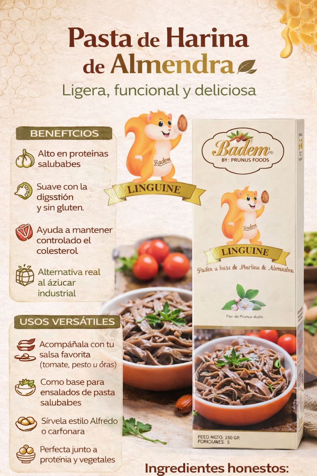Pasta Linguine - Badem x250g