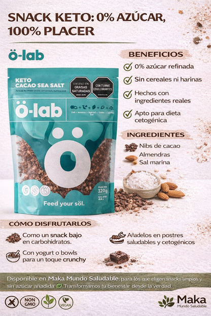 Granola Keto Cacao y Sal Marina - O-lab