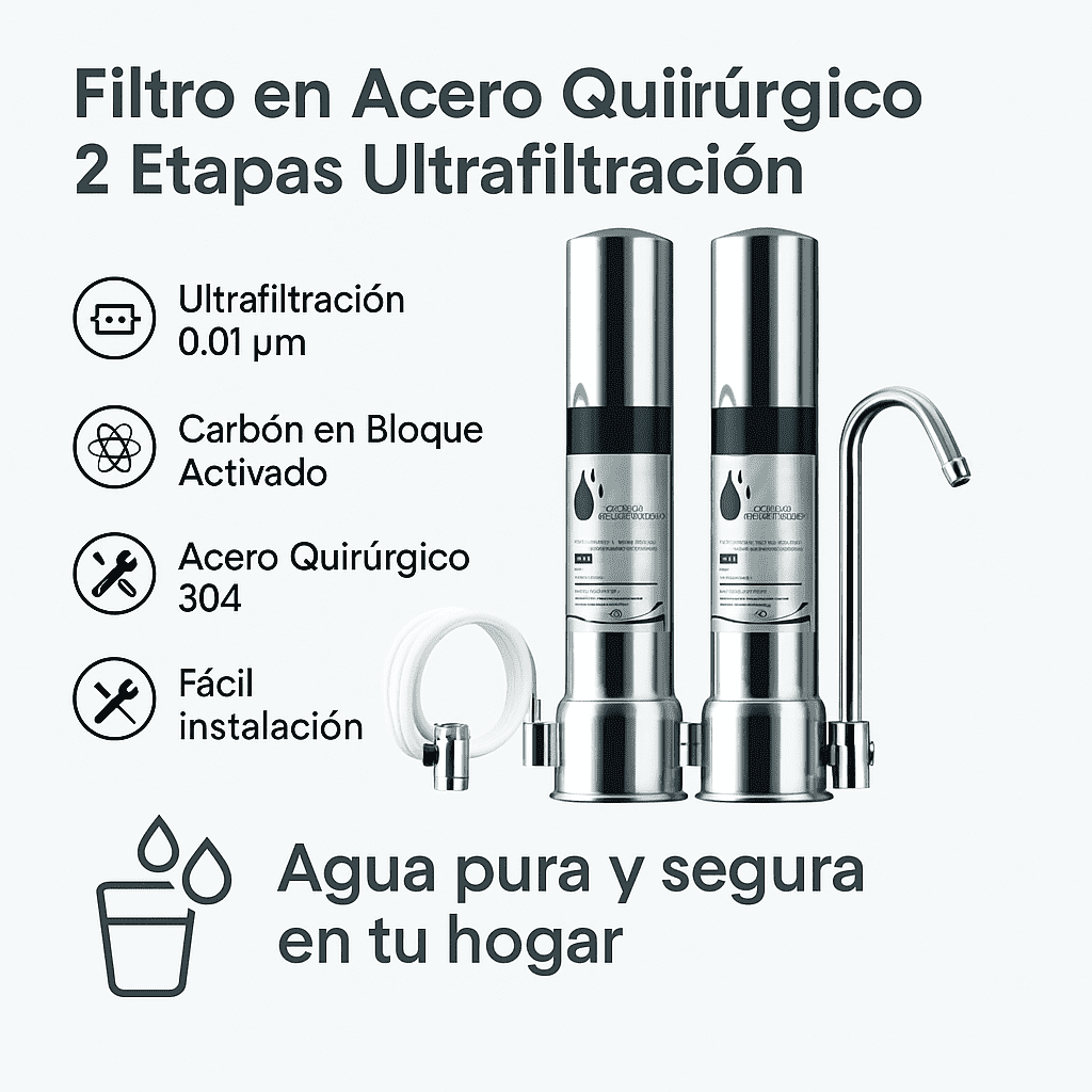 Filtro Acero Quirúrgico 2 Etapas Ultrafiltración - Purifil