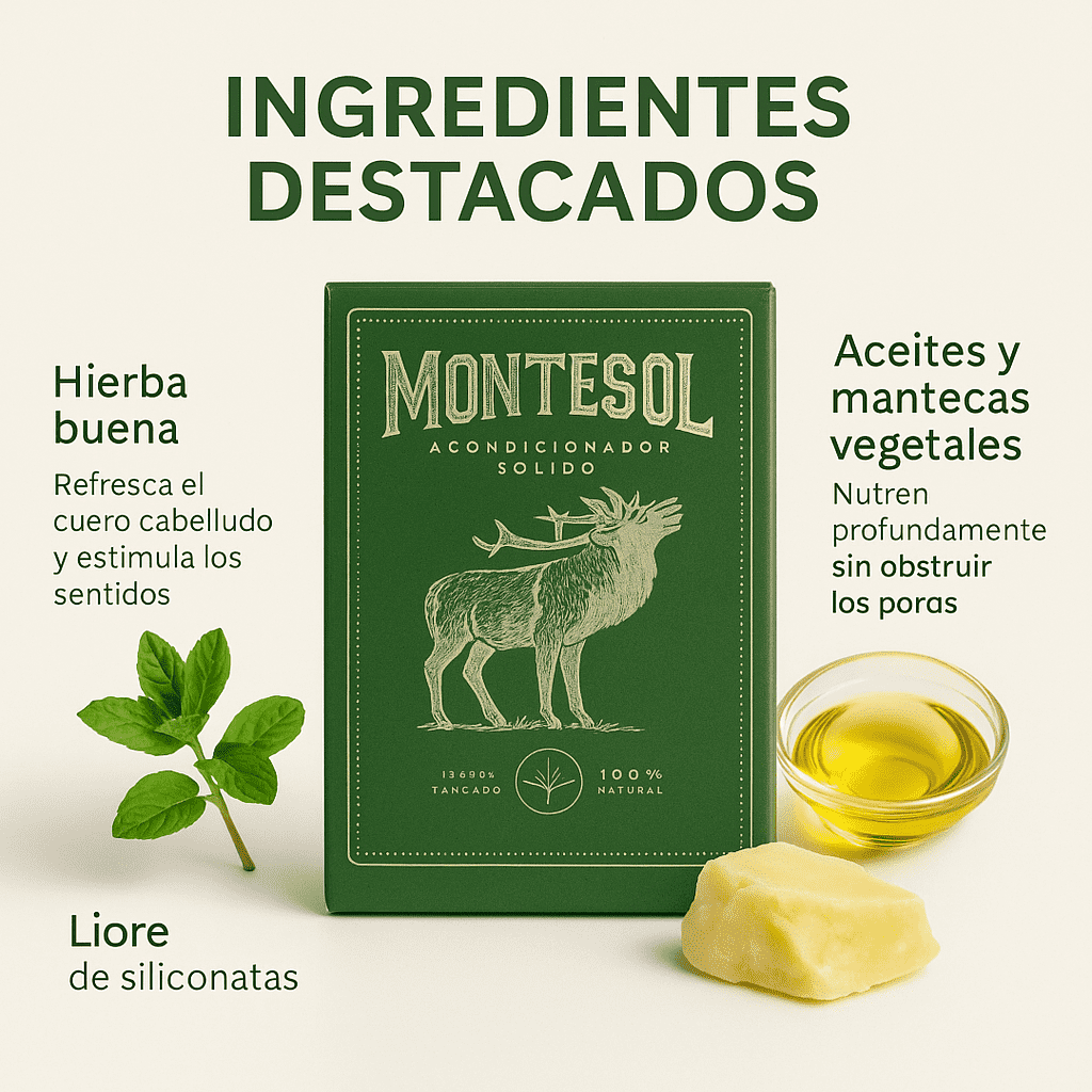 Acondicionador Sólido Montesol - Hierba Buena (100 g)