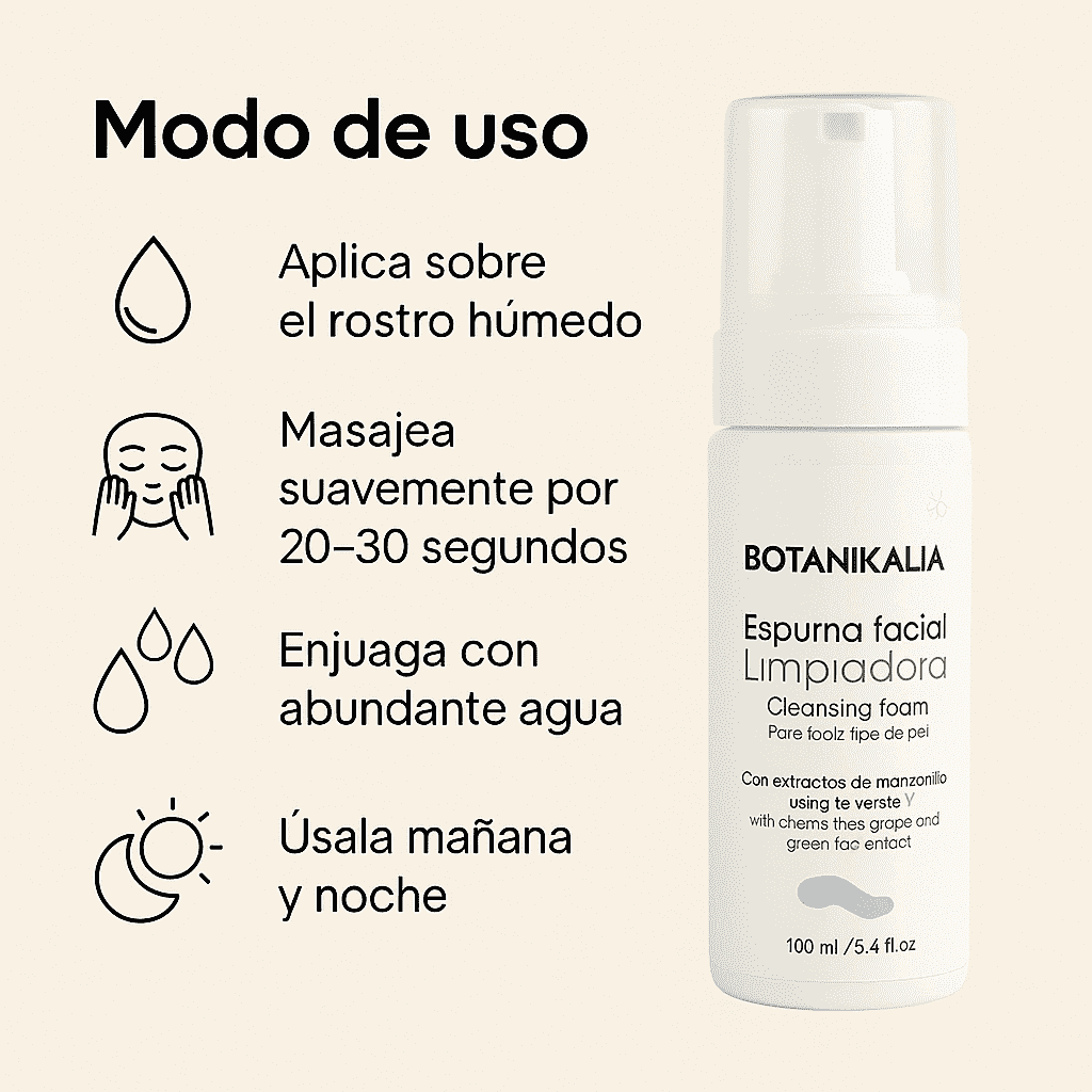 Espuma Facial Limpiadora Todo Tipo de Piel - Botanikalia x160ml