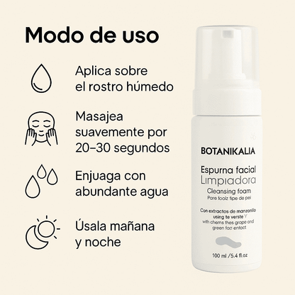 Espuma Facial Limpiadora Todo Tipo de Piel - Botanikalia x160ml