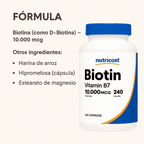 Biotina con Vitamina B7- Nutricost 120caps