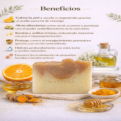 Jabón Cúrcuma y Naranja - Nativas x75g
