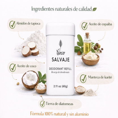 Desodorante Natural En Barra - Coco Salvaje x60g