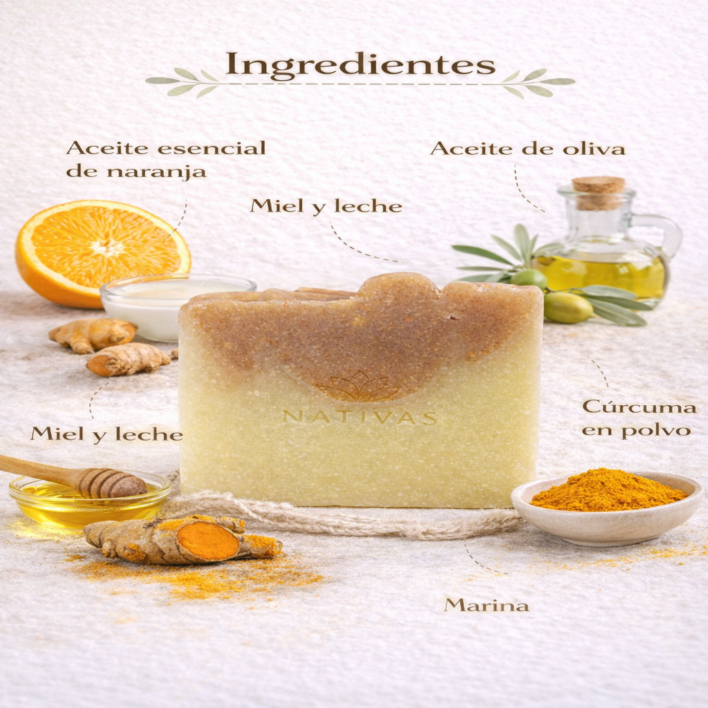 Jabón Cúrcuma y Naranja - Nativas x75g
