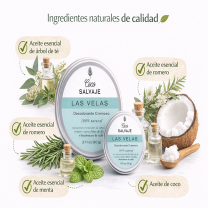 Desodorante Natural Cremoso Las Velas - Coco Salvaje