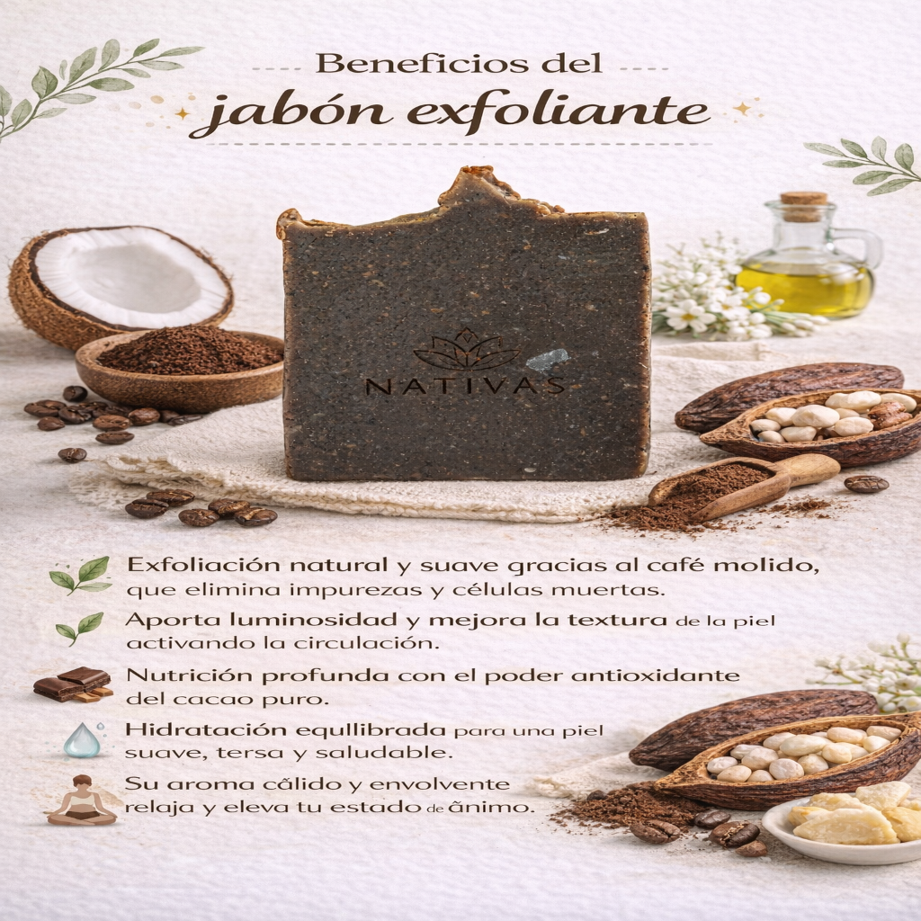Jabón De Café y Cacao - Nativas x75g