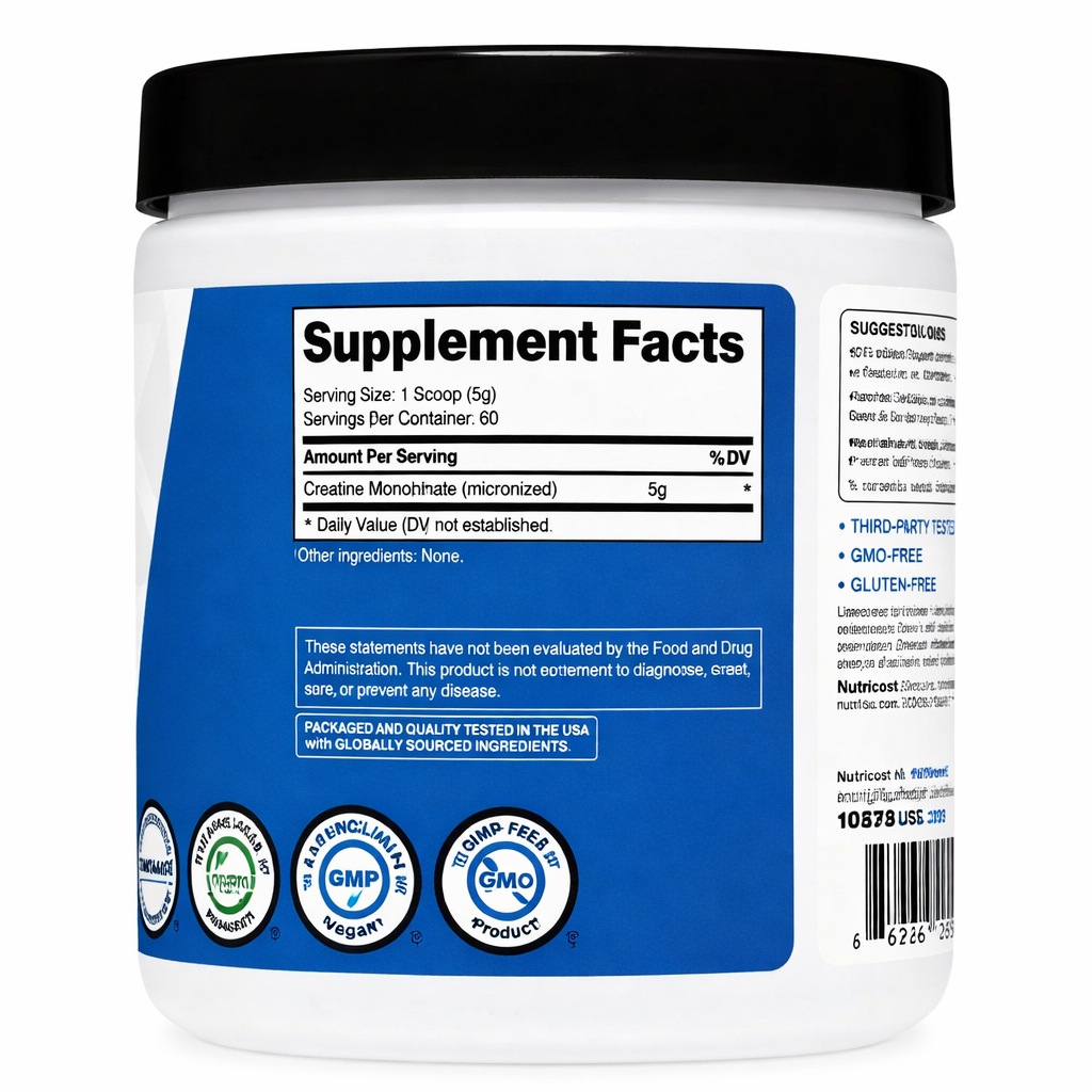 Creatina Monohidratada Sin Sabor - Nutricost
