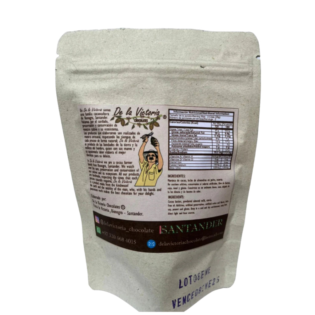 Chips De Chocolate Blanco Vegano Con Estevia (Leche de Almendras)- De La Victoria x50g