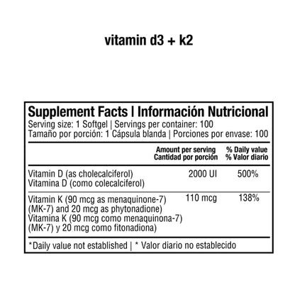 Vitamina D3+K2 - Nutrivita x100caps