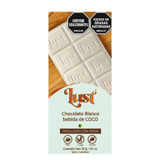 Barra De Chocolate Blanco Con Bebida De Coco - Lust x50g