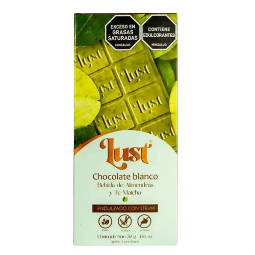 Barra De Chocolate Blanco Con Té Matcha - Lust x50g