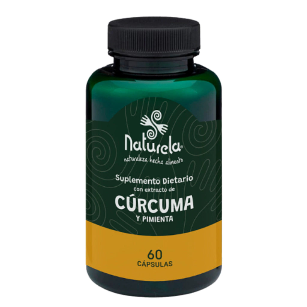 Cápsulas Con Extracto De Cúrcuma Y Pimienta - Naturela x60caps