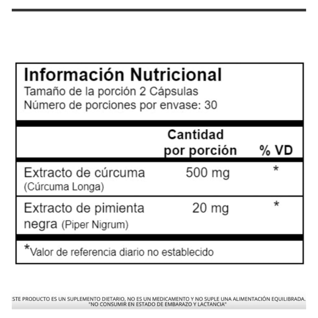 Cápsulas Con Extracto De Cúrcuma Y Pimienta - Naturela x60caps
