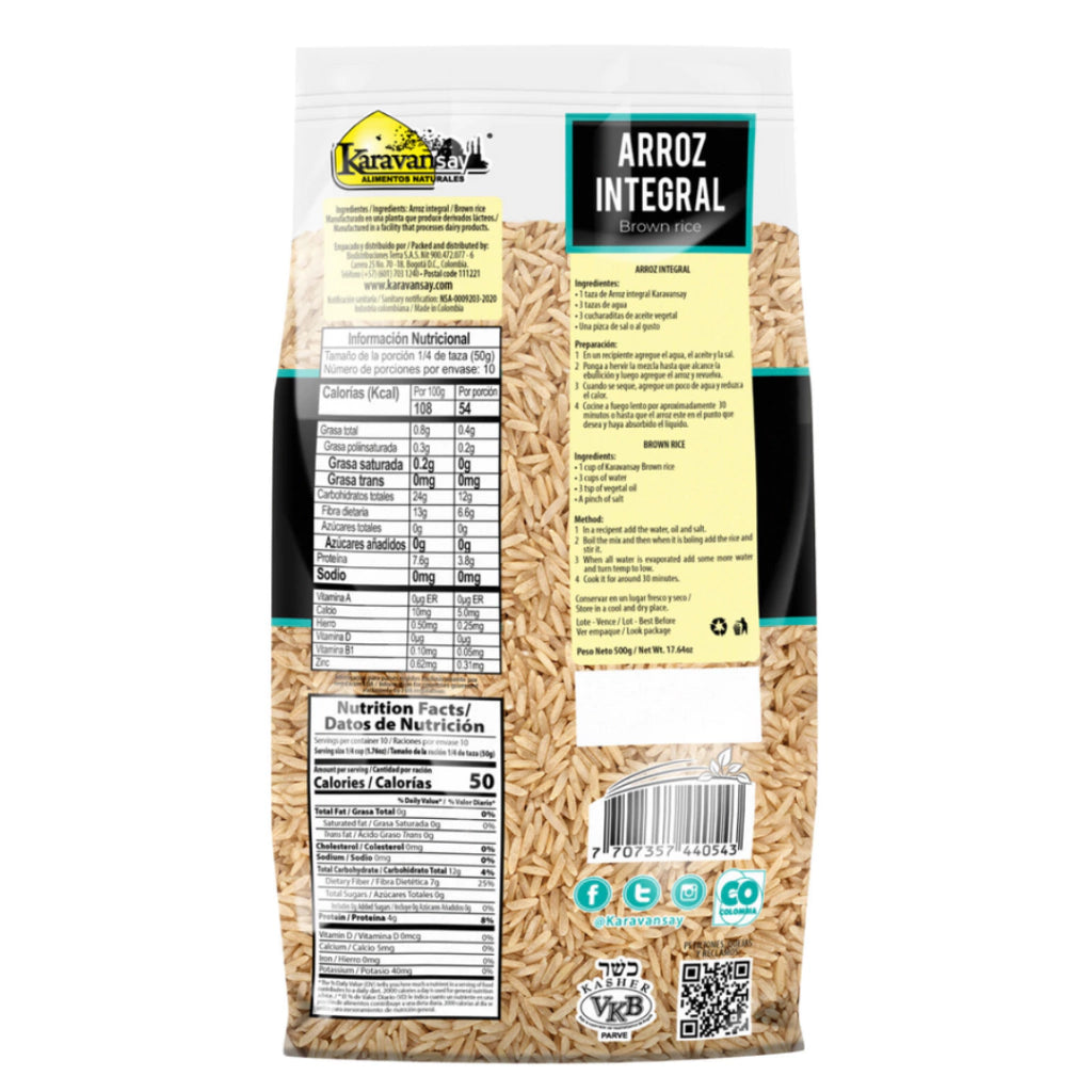 Arroz Integral Bolsa Bopp - Karavansay  - x500g