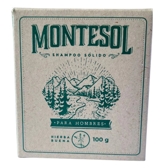 Shampoo Sólido Montesol para Hombres - Hierba Buena (100 g)