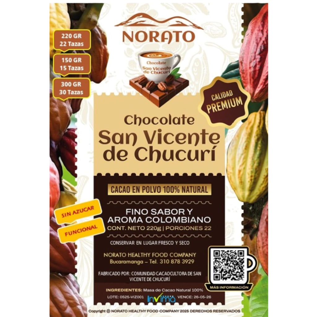 Cacao Orgánico en Polvo - Norato x300gr