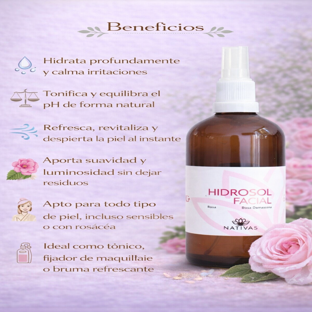 Tonico Facial Agua De Rosas - Nativas x50ml