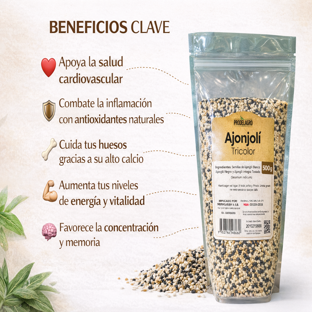 Semillas de Ajonjolí Tricolor- Prodelagro x500g