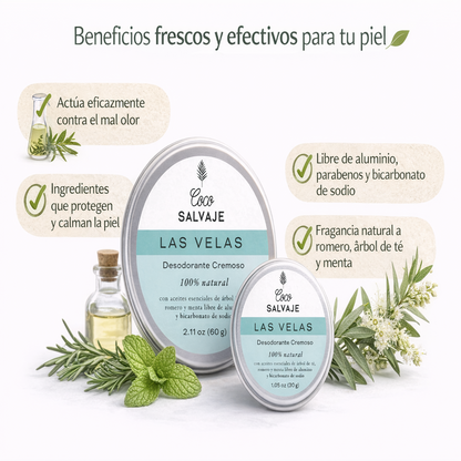Desodorante Natural Cremoso Las Velas - Coco Salvaje